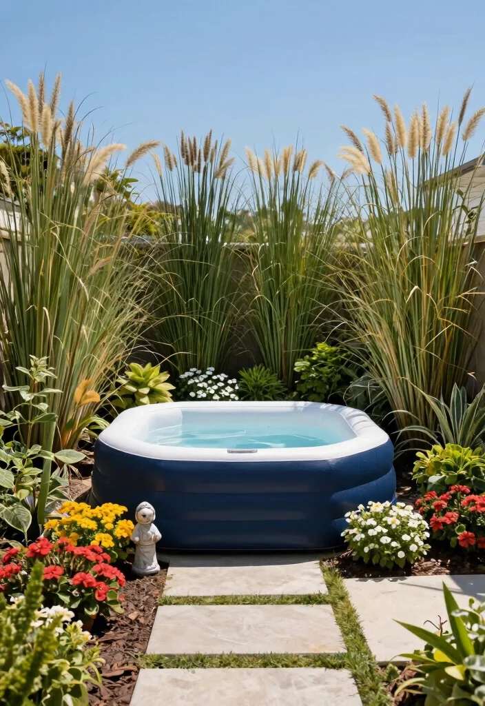 11 Best DIY Inflatable Hot Tub Surround Ideas to Try 1. Lush Greenery Border