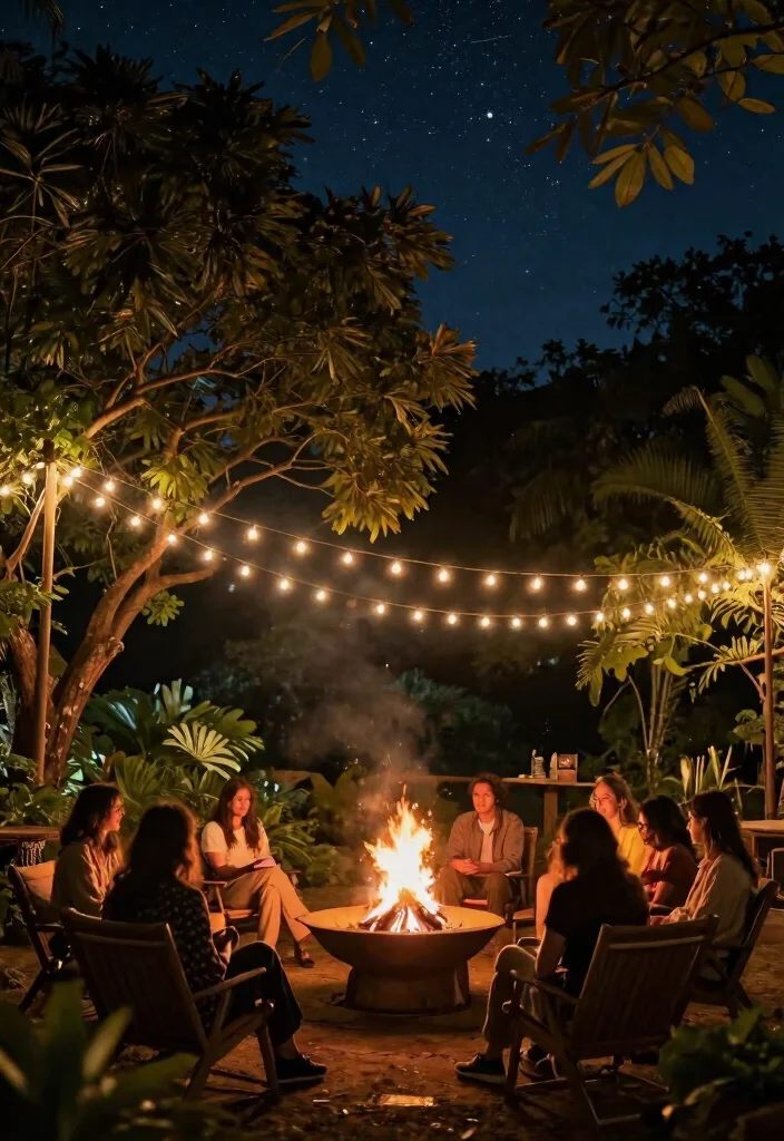 10 Aesthetic Fire Pit Decorating Ideas for Your Sanctuary 2. String Lights for Enchantment 0