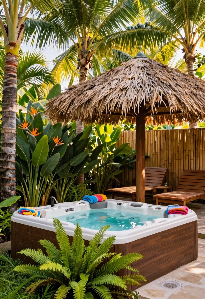 10 Best Coleman Hot Tub Ideas to Make It Look Luxury 1. Tropical Escape 0