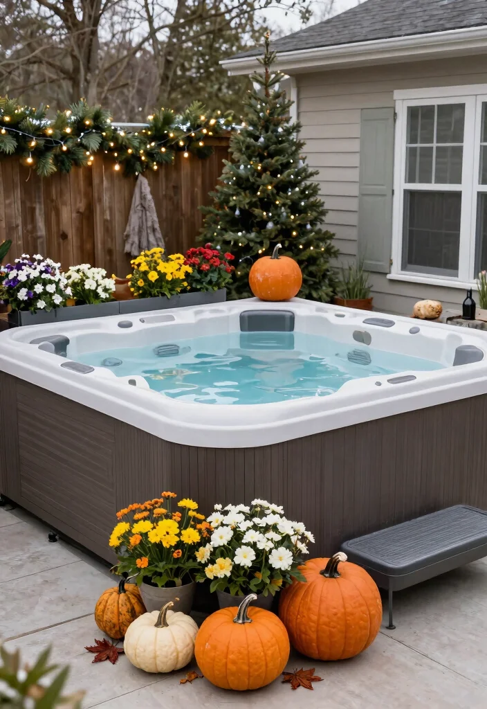 10 Best Coleman Hot Tub Ideas to Make It Look Luxury 10. Seasonal Decor 0
