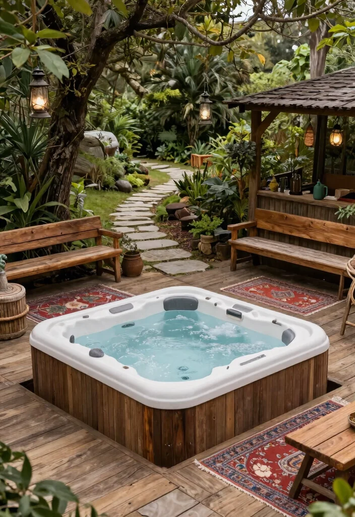 10 Best Coleman Hot Tub Ideas to Make It Look Luxury 2. Rustic Charm 0