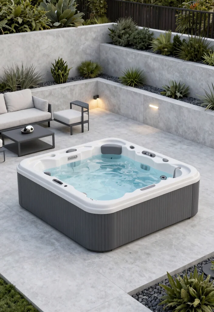 10 Best Coleman Hot Tub Ideas to Make It Look Luxury 5. Modern Elegance 0