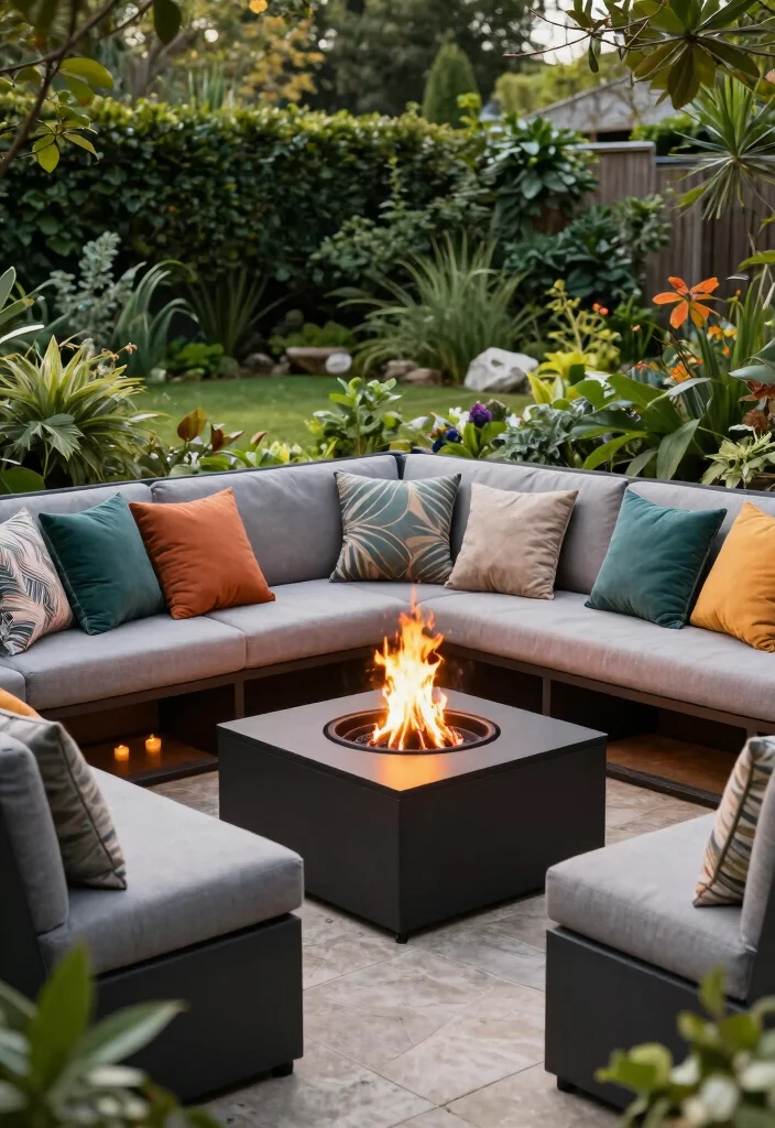 10 Best Outdoor Fire Pit Ideas with Built in Seating 10. Convertible Seating with Hidden Storage 0