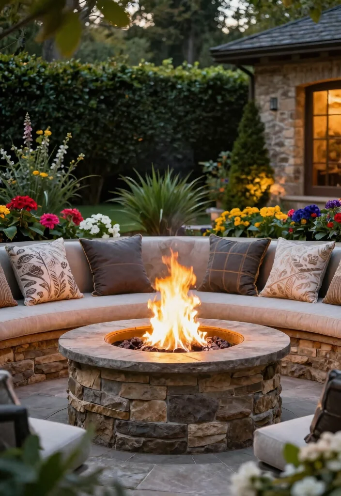 10 Contemporary Outdoor Fire Pit Designs for a High End Look 2. Elegant Stone Fire Bowl 0