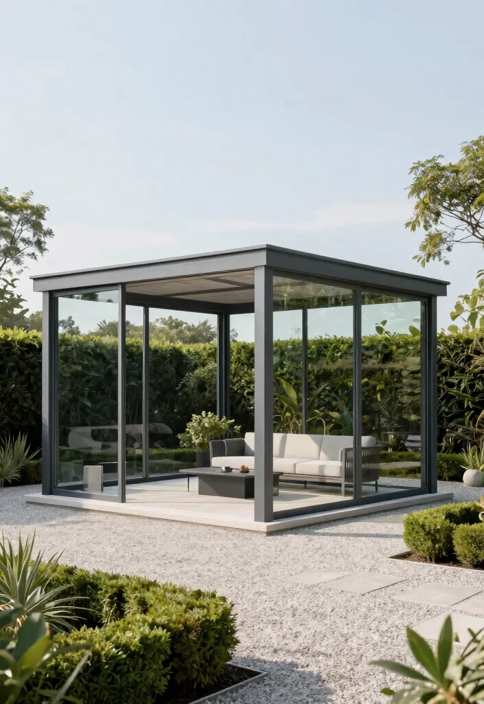 10 Different Gazebo Styles Which One Fits Your Home 2. Modern Minimalist Gazebo 0