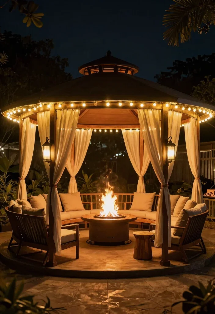 10 Different Gazebo Styles Which One Fits Your Home 8. Backyard Fire Pit Gazebo 0