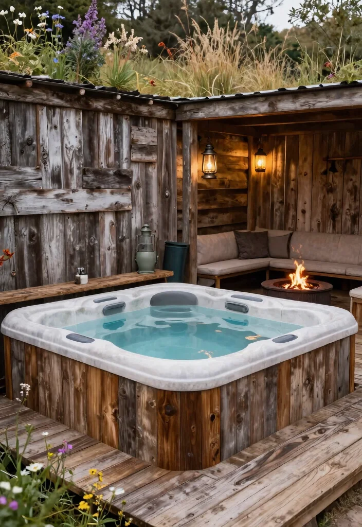 10 Dreamy Hot Tub Oasis Ideas to Transform Your Yard 2. Rustic Charm 0