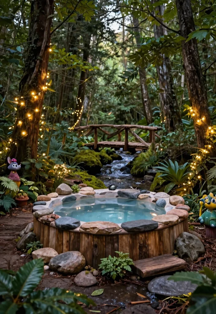 10 Dreamy Hot Tub Oasis Ideas to Transform Your Yard 7. Enchanted Forest 0