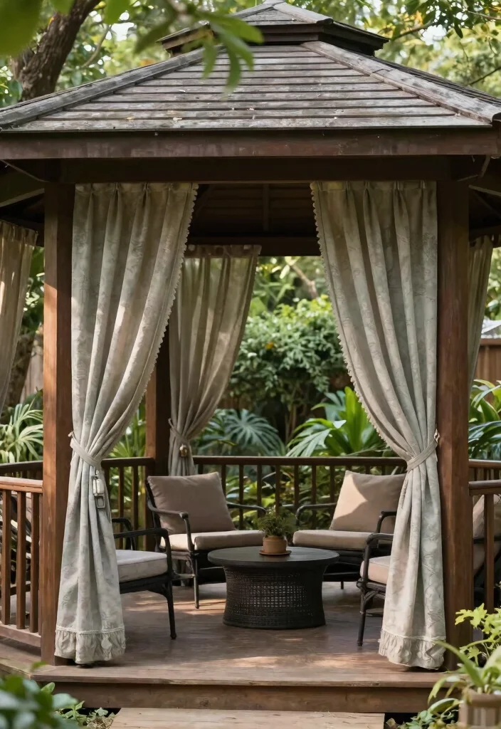 10 Elegant Gazebo Curtain Ideas for Privacy Style 9. Outdoor Privacy Solutions 0