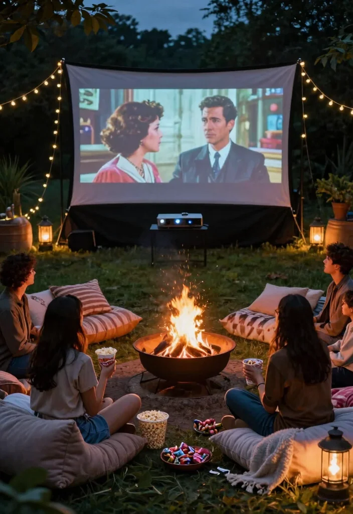 10 Epic Fire Pit Party Ideas for an Unforgettable Night 48 10 Epic Fire Pit Party Ideas for an Unforgettable Night 9. Cozy Outdoor Movie Marathon 0