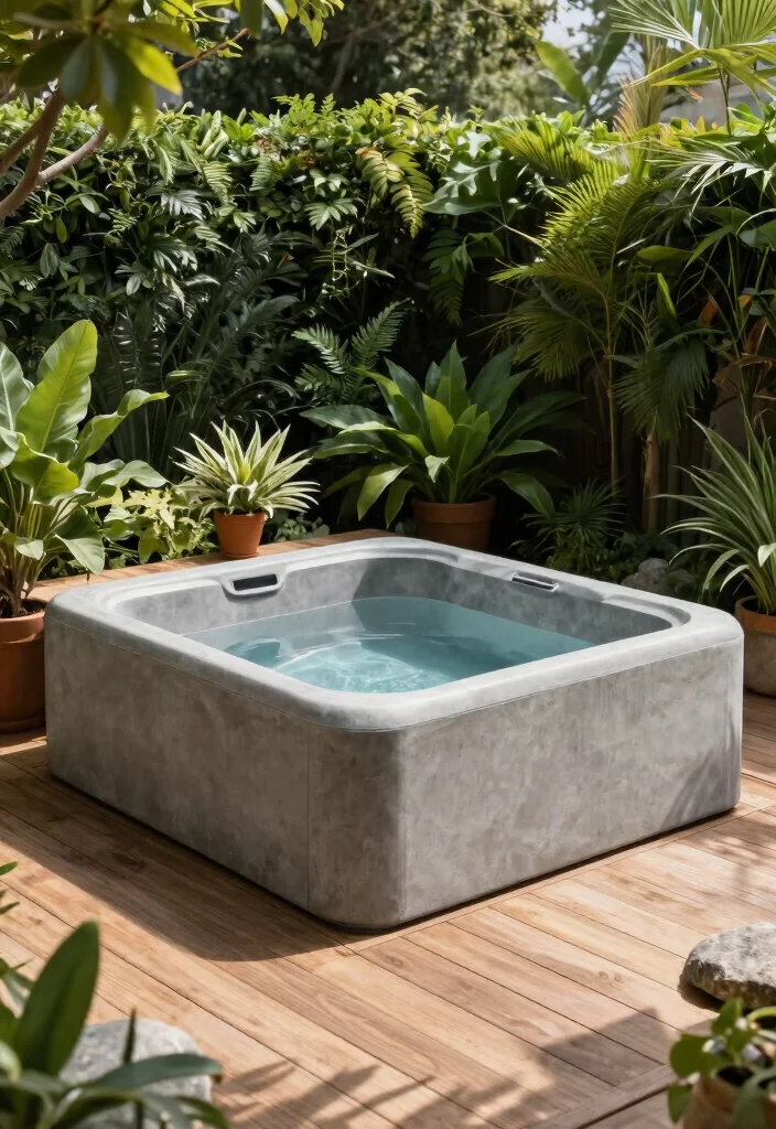 10 Modern Hot Tub Designs Outdoor Spaces Need Now 1. The Minimalist Concrete Tub 0