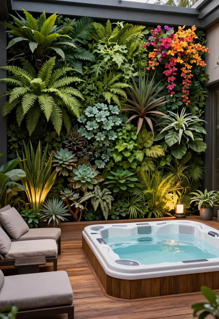 10 Modern Hot Tub Screening Ideas for Total Privacy 5. Green Wall Installations 0