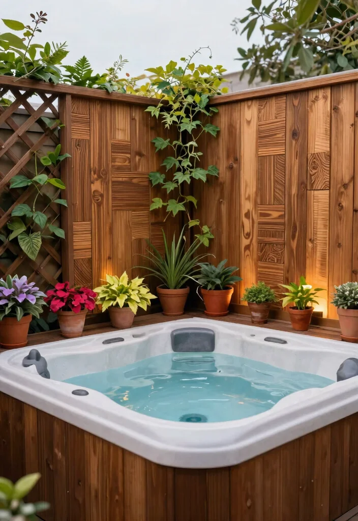 10 Most Private Hot Tub Ideas for Your Backyard Escape 3. Privacy Fences with Style 0