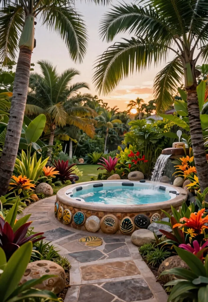 10 Most Private Hot Tub Ideas for Your Backyard Escape 4. Tropical Oasis Vibe 0