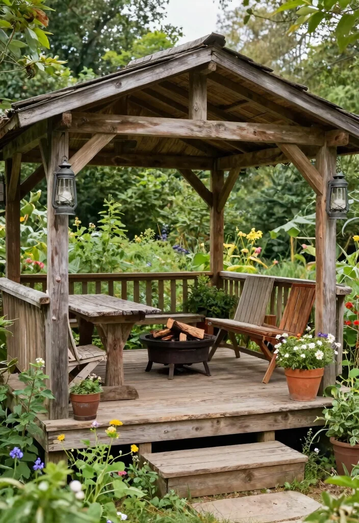 10 Seamless Deck with Gazebo Ideas for Outdoor Living 1 10 Seamless Deck with Gazebo Ideas for Outdoor Living 1. Rustic Charm with Reclaimed Wood 0