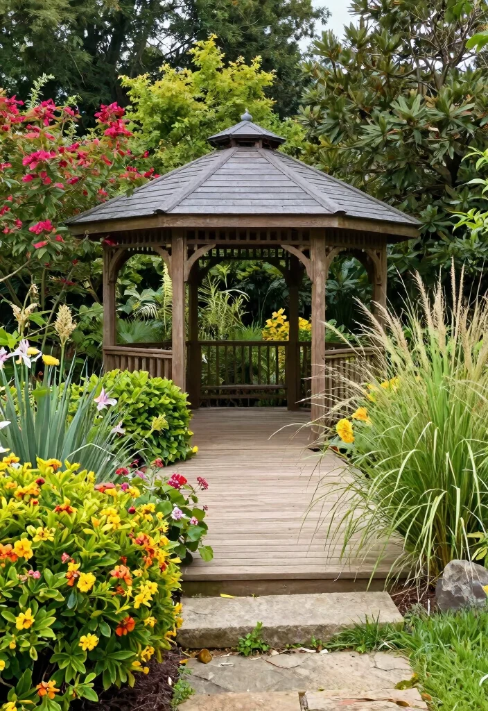 10 Seamless Deck with Gazebo Ideas for Outdoor Living 36 10 Seamless Deck with Gazebo Ideas for Outdoor Living 6. Deck Landscaping with Native Plants 0