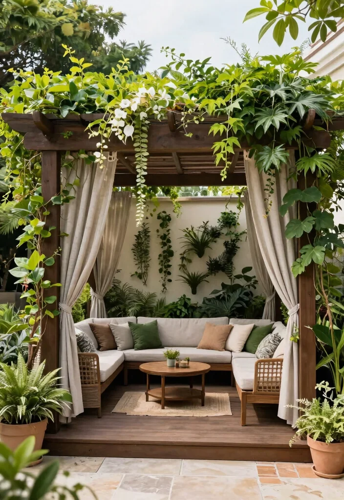 10 Seamless Deck with Gazebo Ideas for Outdoor Living 47 10 Seamless Deck with Gazebo Ideas for Outdoor Living 7. Pergola Style Gazebo with Climbing Plants 0