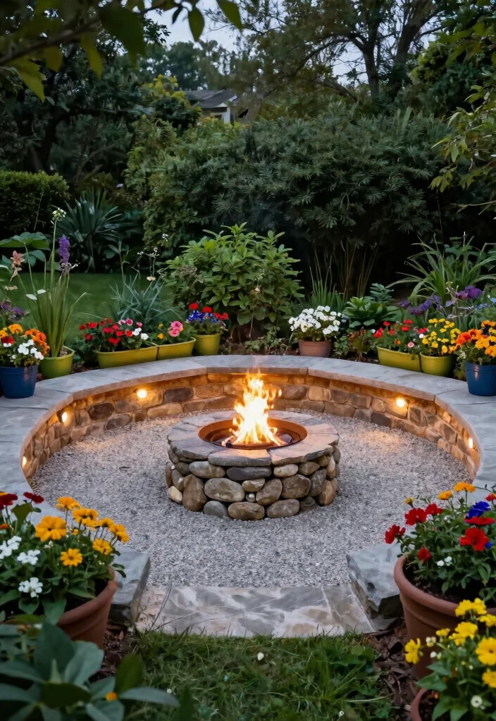 10 Stylish Gravel Fire Pit Area Backyard Designs Low Cost 6. Elevated Gravel Fire Pit Oasis 0