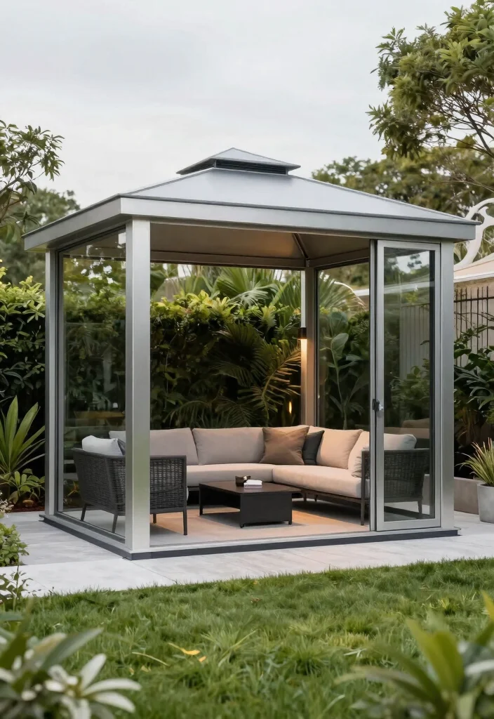 11 Backyard Pergola Gazebo Ideas for Perfect Shade 11. Contemporary Freestanding Gazebo 0