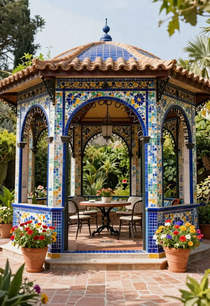 11 Backyard Pergola Gazebo Ideas for Perfect Shade 4. Mediterranean Style Gazebo 0