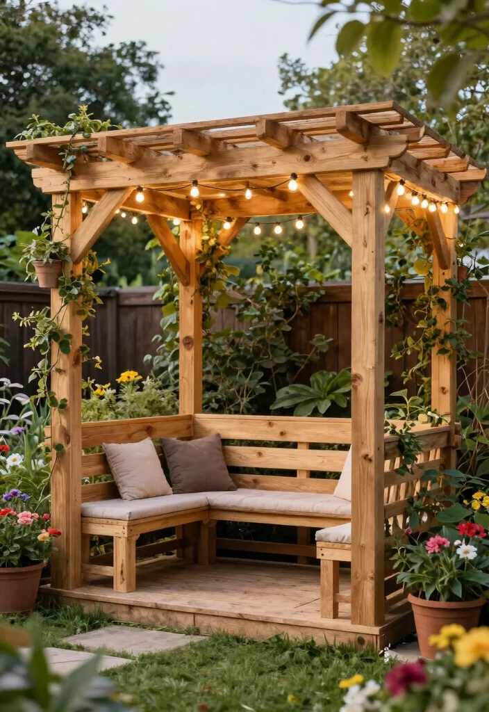 11 Backyard Pergola Gazebo Ideas for Perfect Shade 5. DIY Pallet Pergola 0