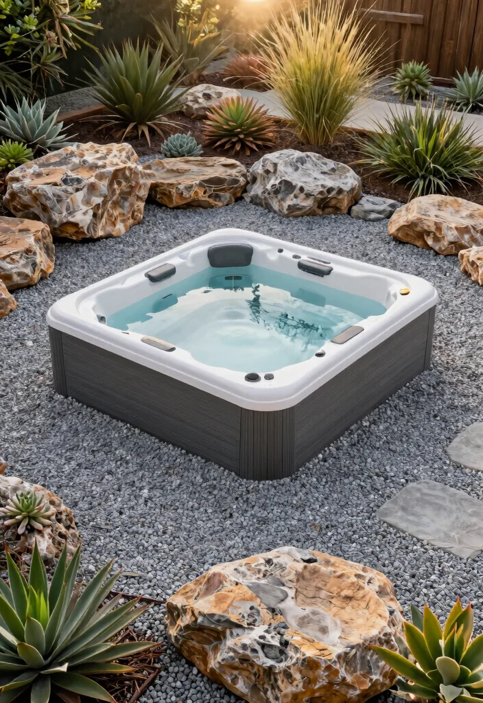 11 Best Hot Tub Surround Ideas DIY Backyard Projects 4. Gravel and Rock Garden 0