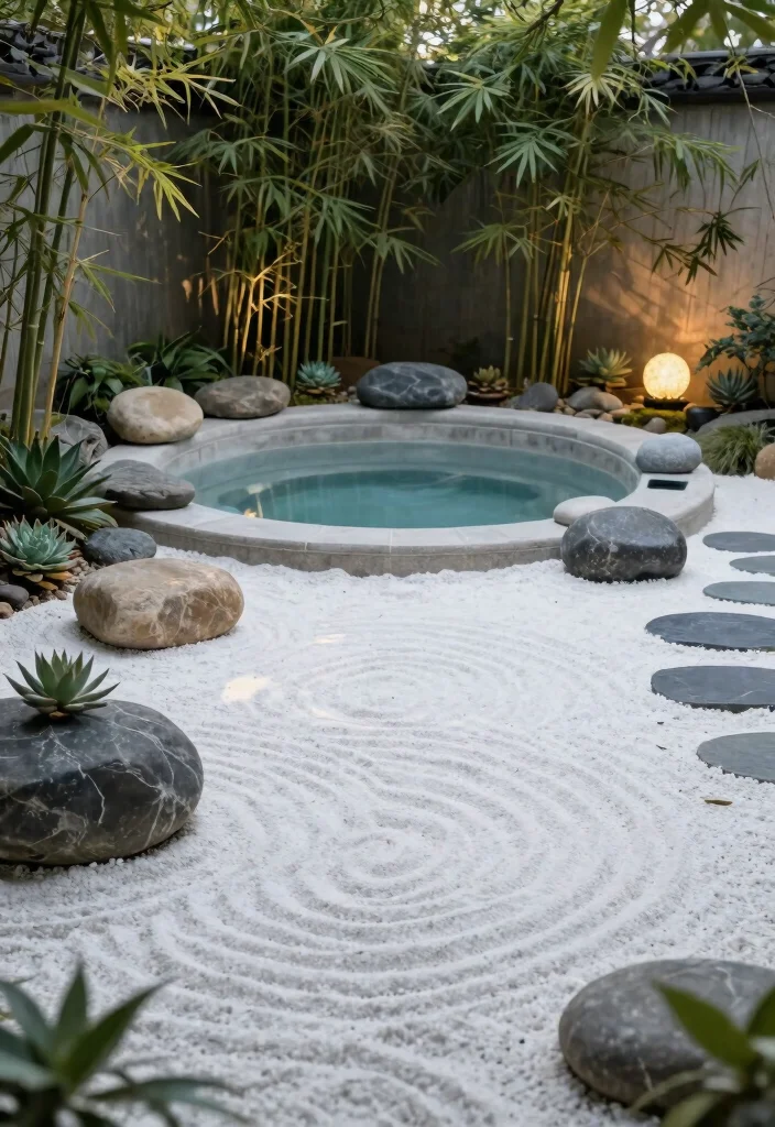11 Best Hot Tub Surround Ideas DIY Backyard Projects 9. Zen Garden Inspiration 0