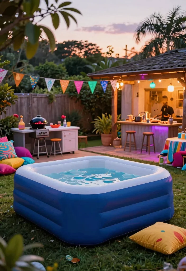 11 Best Inflatable Hot Tub Ideas on a Backyard Budget 10. Garden Party Paradise 0