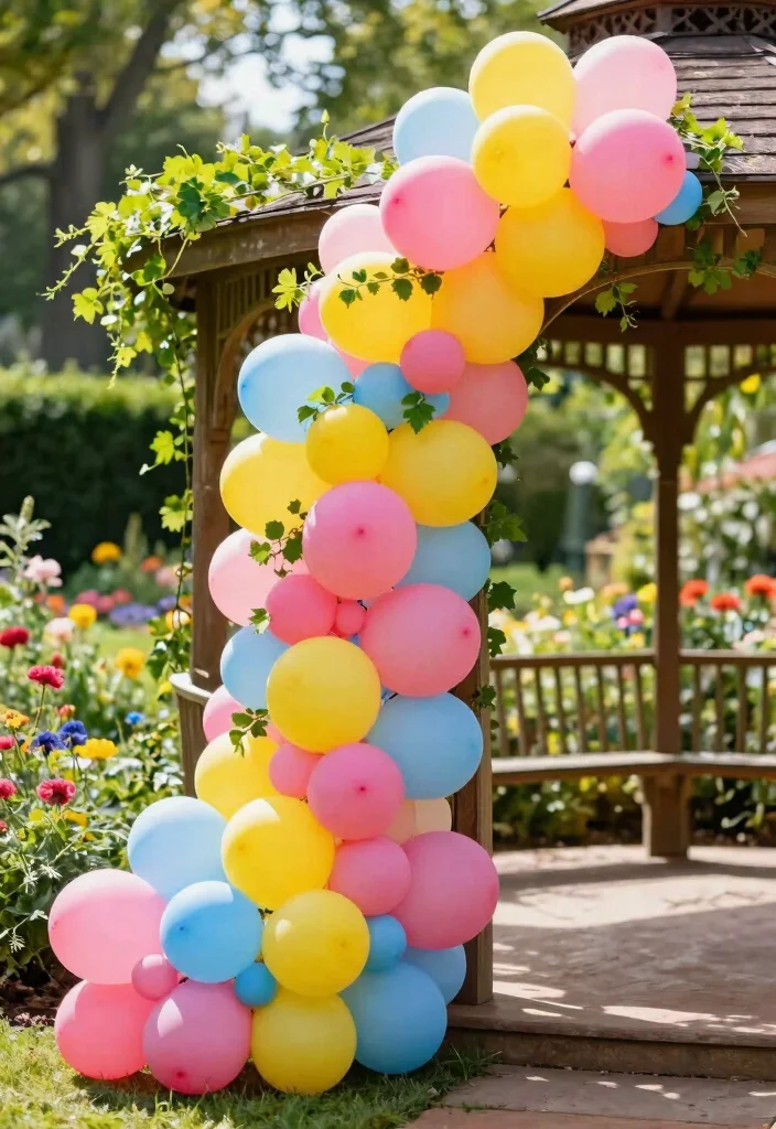 11 Festive Gazebo Birthday Decorating Ideas for Any Age 1. Colorful Balloon Arch 0