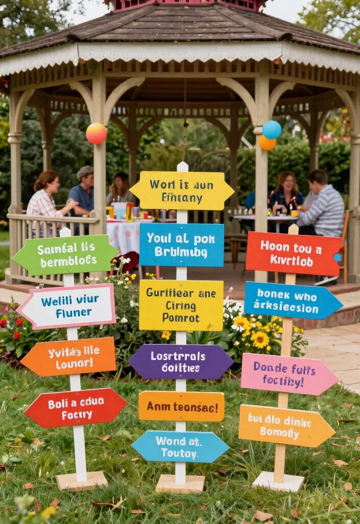 11 Festive Gazebo Birthday Decorating Ideas for Any Age 10. Fun Signage and Directions 0