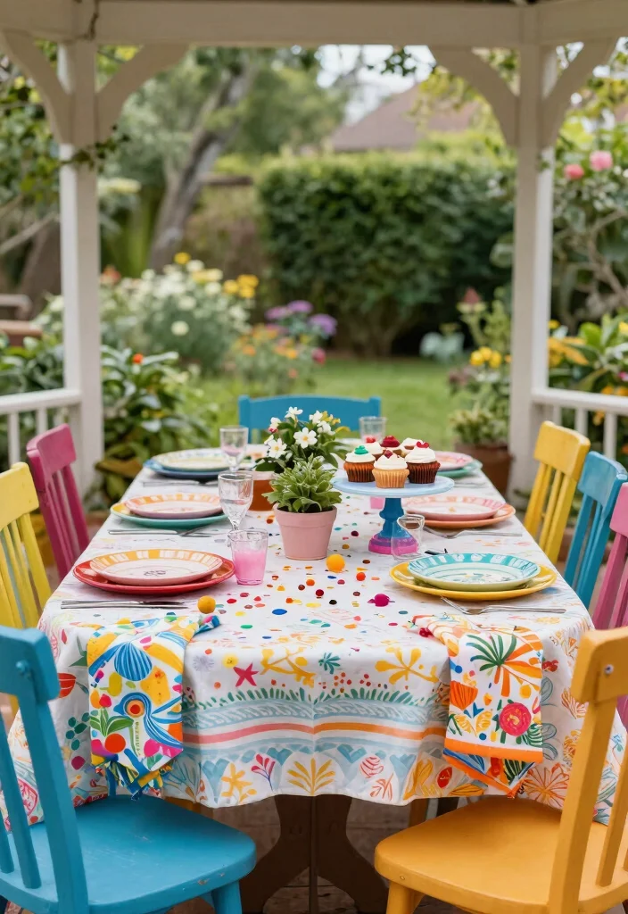 11 Festive Gazebo Birthday Decorating Ideas for Any Age 2. Whimsical Table Settings 0