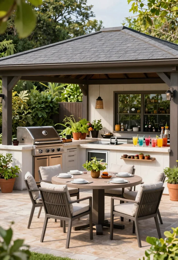 11 Grand Backyard Gazebo Pavilion Ideas for Hosting 10. Outdoor Kitchen Pavilion 0