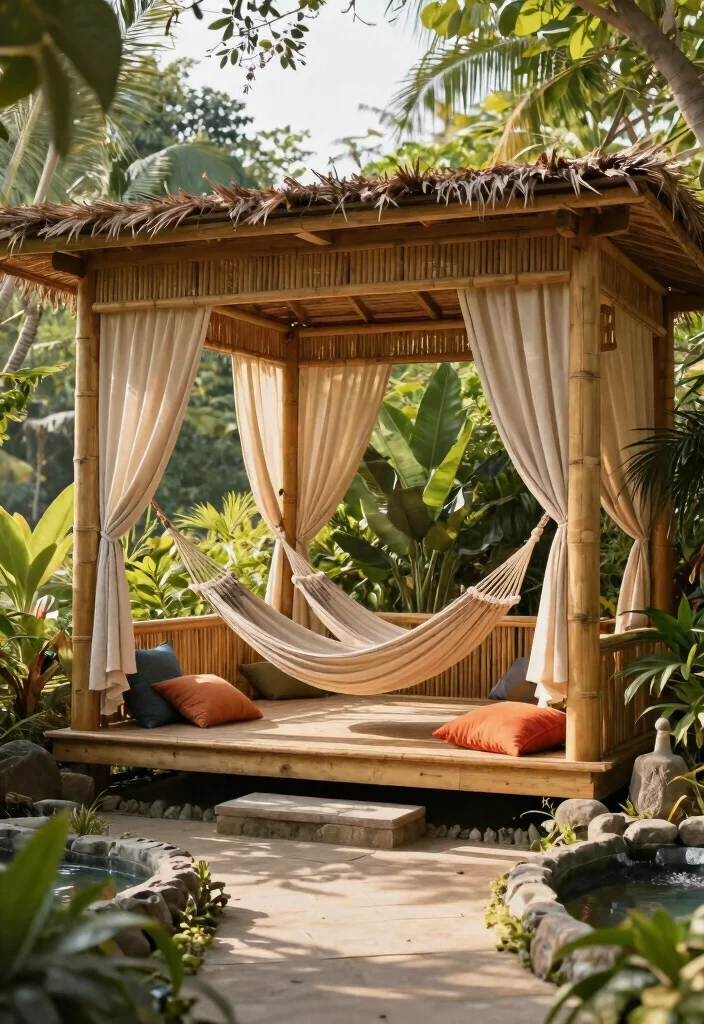 11 Grand Backyard Gazebo Pavilion Ideas for Hosting 3. Eco Friendly Bamboo Pavilion 0