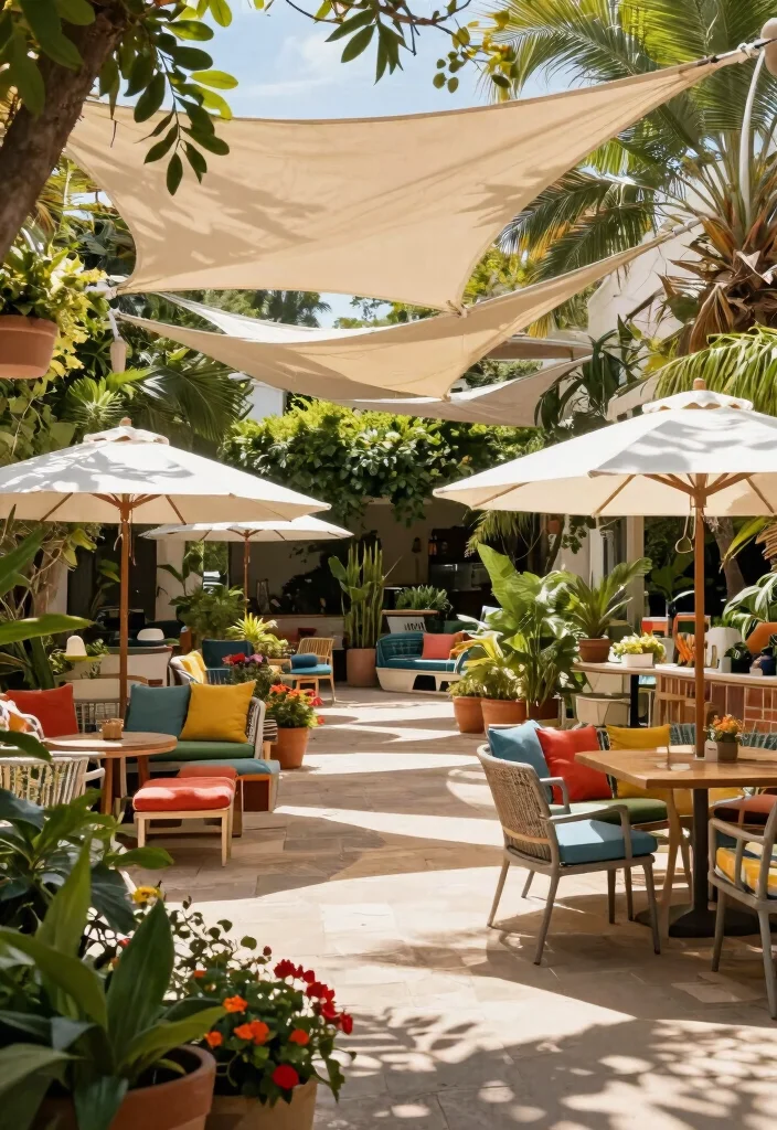 11 Grand Backyard Gazebo Pavilion Ideas for Hosting 8. Outdoor Oasis with Shade Structures 0