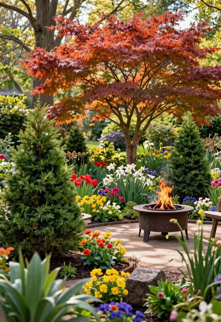 11 Lush Fire Pit Landscaping Ideas for a Natural Oasis 4. Plan for Seasonal Interest 0