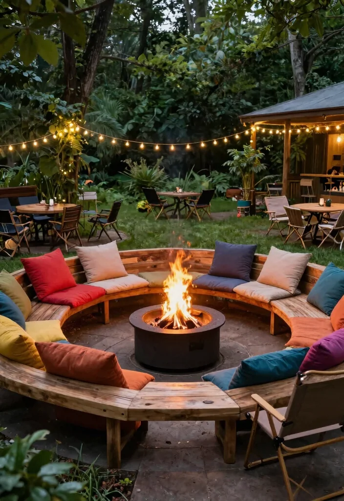 11 Lush Fire Pit Landscaping Ideas for a Natural Oasis 6. Create Layered Seating 0