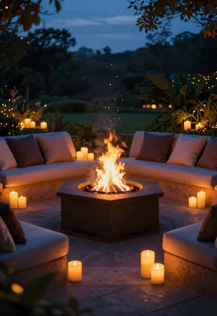 11 Magical Fire Pit Lighting Ideas for a Glow Up Night 10. Firefly Candles for a Romantic Touch 0