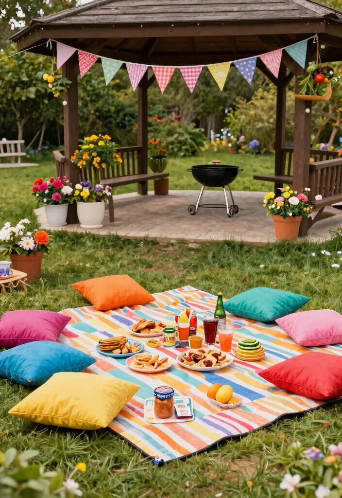 12 Best ACNH Azumaya Gazebo Ideas for Your Island 4. Vibrant Picnic Spot 0