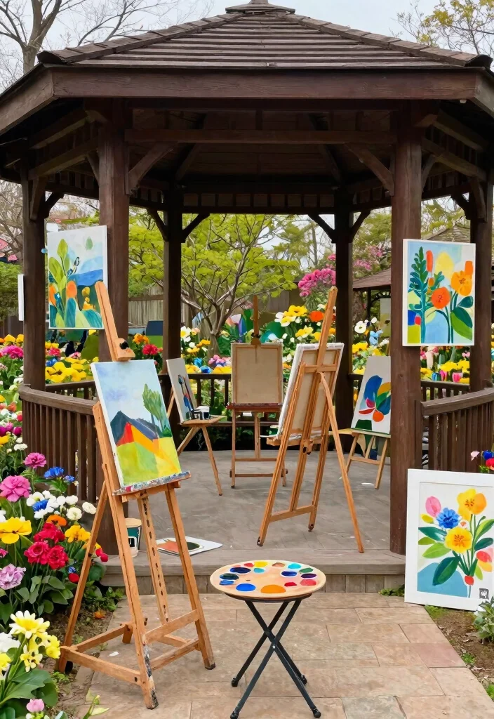 12 Best ACNH Azumaya Gazebo Ideas for Your Island 9. Art Studio Retreat 0