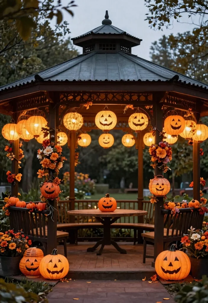12 Magical Gazebo Lighting Ideas Hanging Lantern Focus 10. Seasonal Decor with Lanterns 0
