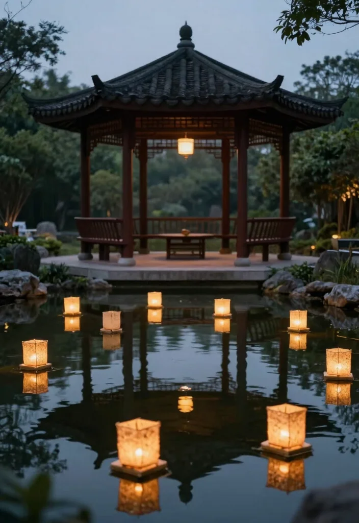 12 Magical Gazebo Lighting Ideas Hanging Lantern Focus 11. Floating Lanterns for a Unique Touch 0
