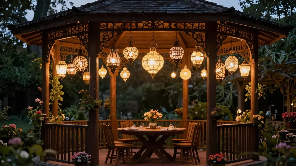12 Magical Gazebo Lighting Ideas (Hanging Lantern Focus)