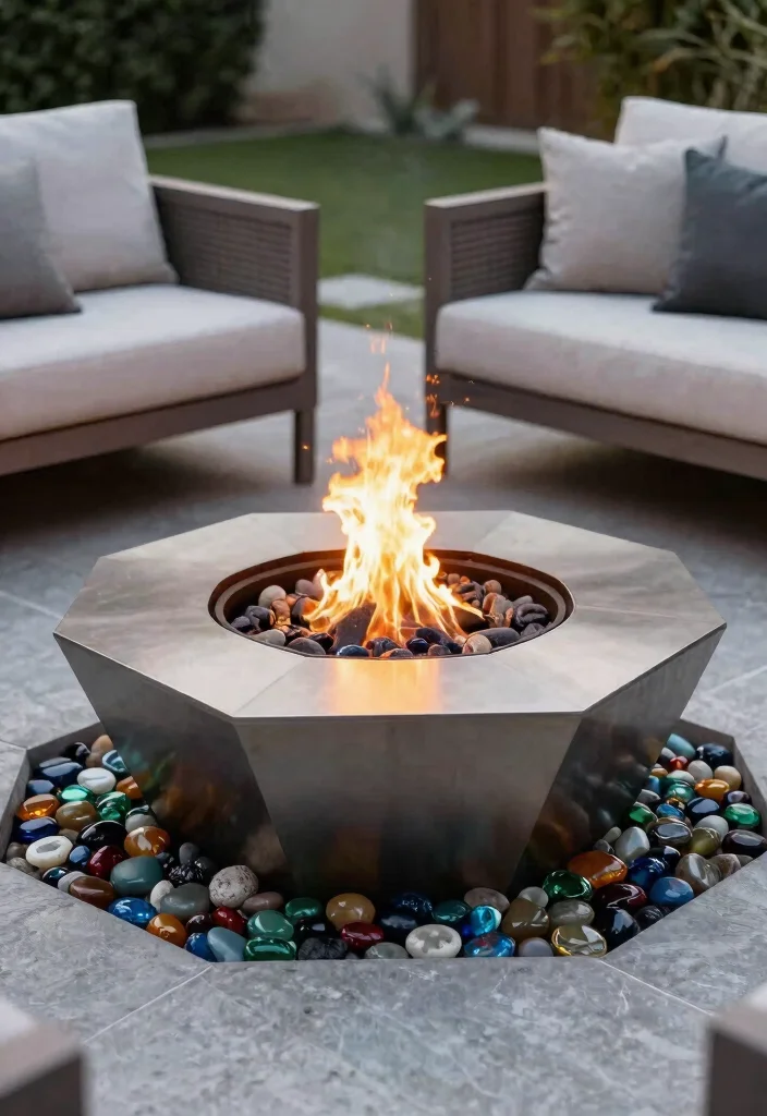 12 Stunning Outdoor Fire Pit Ideas to Elevate Your Yard 10. Geometric Fire Pit 0