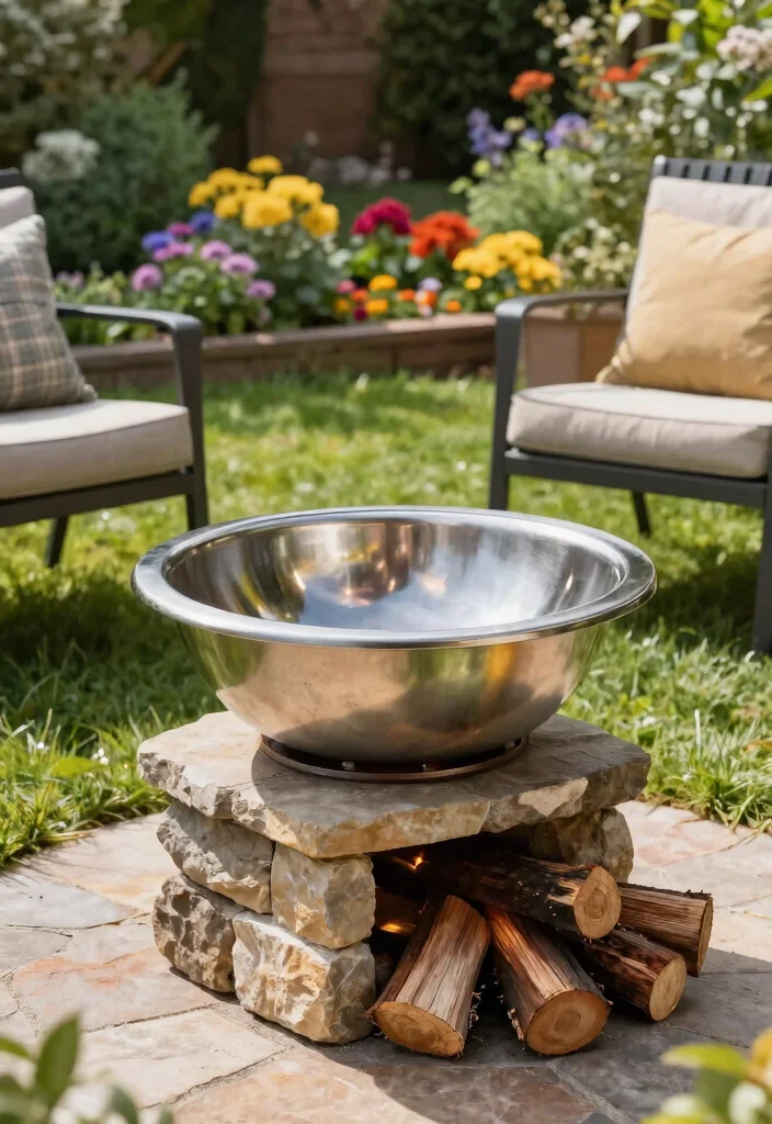 13 Easy DIY Fire Pit Ideas Cheap Simple Stylish 4. Metal Washbasin Fire Pit 0