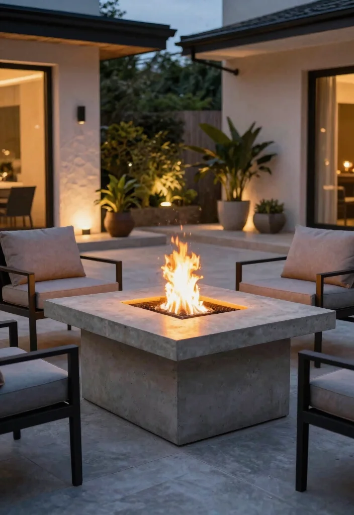 13 Easy DIY Fire Pit Ideas Cheap Simple Stylish 7. Concrete Fire Pit Table 0