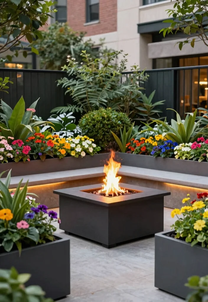 15 Best Fire Pit Ideas for the Ultimate Outdoor Sanctuary 12. Fire Pit with Surrounding Planters 0