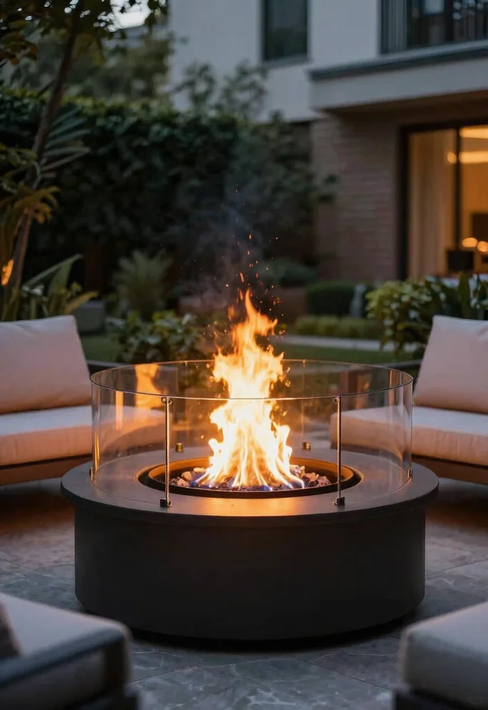 15 Best Fire Pit Ideas for the Ultimate Outdoor Sanctuary 15. Fire Pit with Glass Surround 0