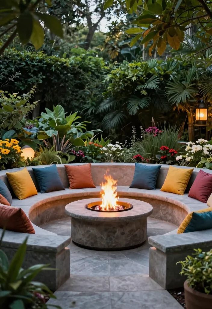 15 Best Fire Pit Ideas for the Ultimate Outdoor Sanctuary 7. Fire Pit with Integrated Seating 0