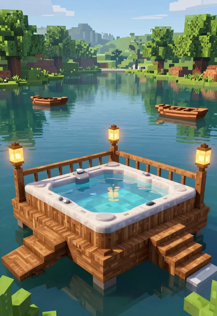 15 Cool Minecraft Hot Tub Ideas to Build in Your Base 30 15 Cool Minecraft Hot Tub Ideas to Build in Your Base 10. Floating Hot Tub 0