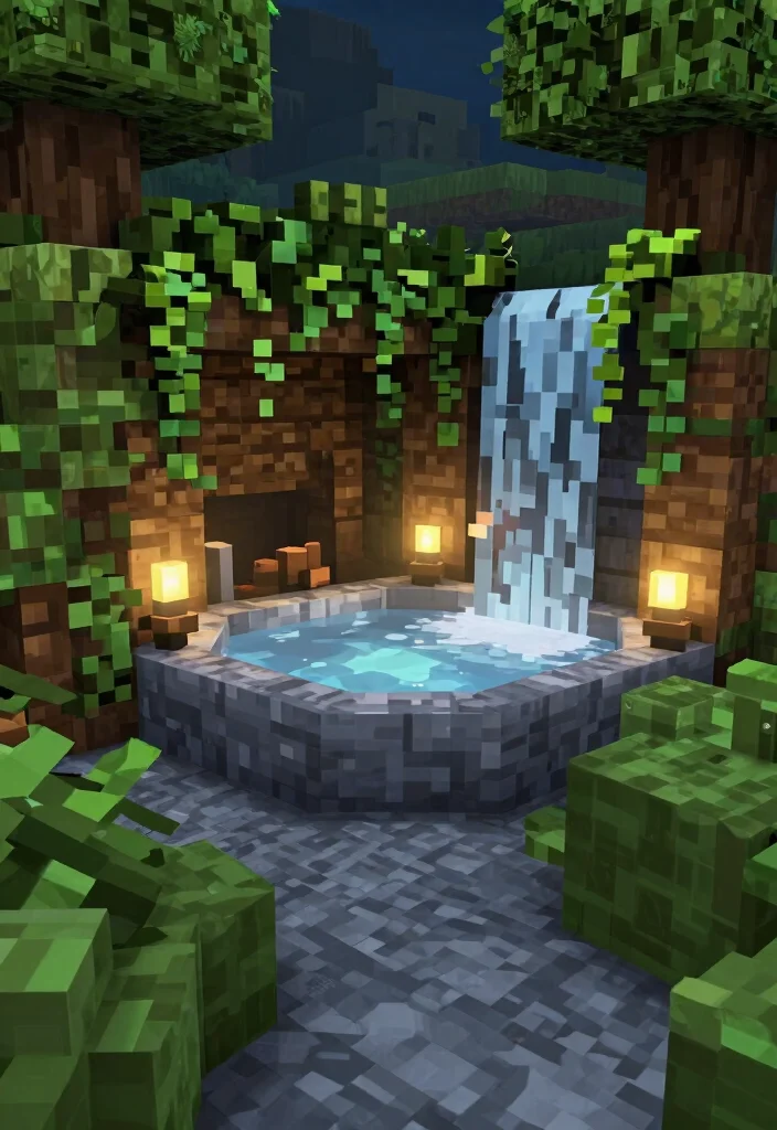 15 Cool Minecraft Hot Tub Ideas to Build in Your Base 32 15 Cool Minecraft Hot Tub Ideas to Build in Your Base 12. Secret Hot Tub Hideaway 0